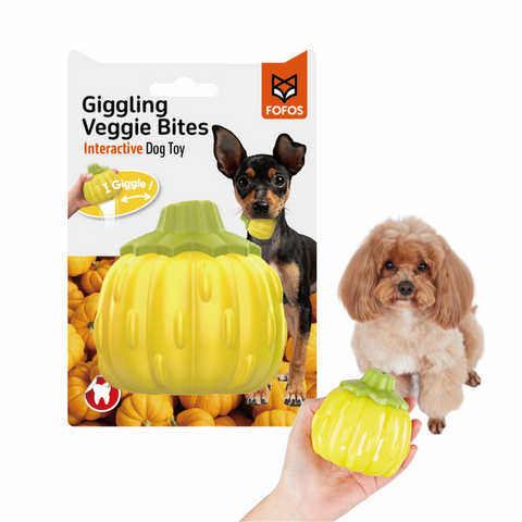 Fofos Giggling Vegi Bites Squeaky Chew Toy for Dogs