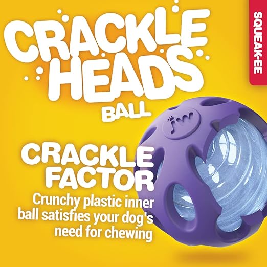 JW Pet Assorted Heads Crackle Ball Dog Toy