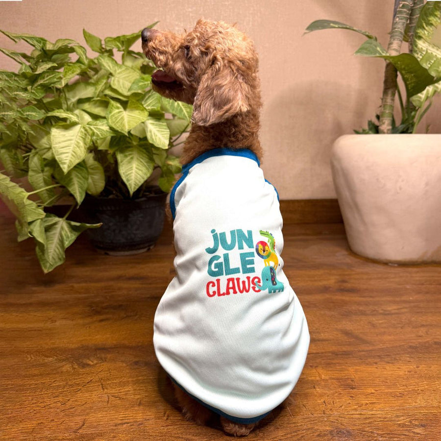 Pets Way Solid Cyan Jungle claws Vest for Dogs