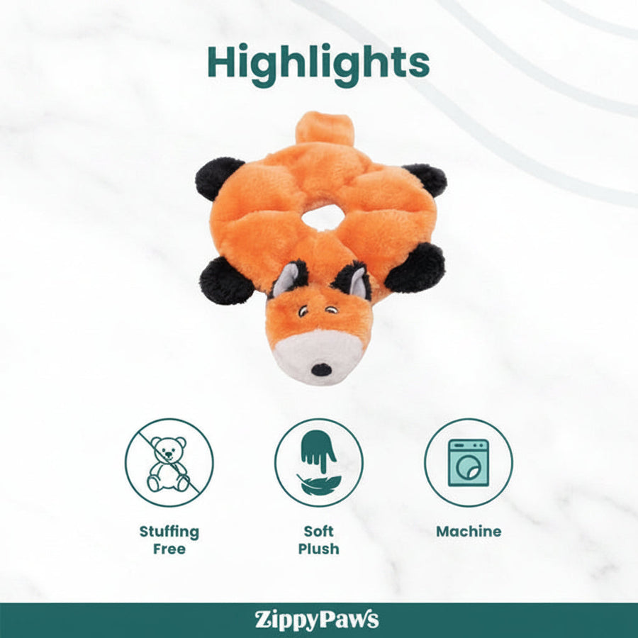 Zippy Paws Loopy Fox Plush Toy for Dogs