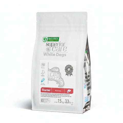 Nature's Protection Superior Care White Dogs Grain Free Salmon Starter All Breeds Dog Dry Food