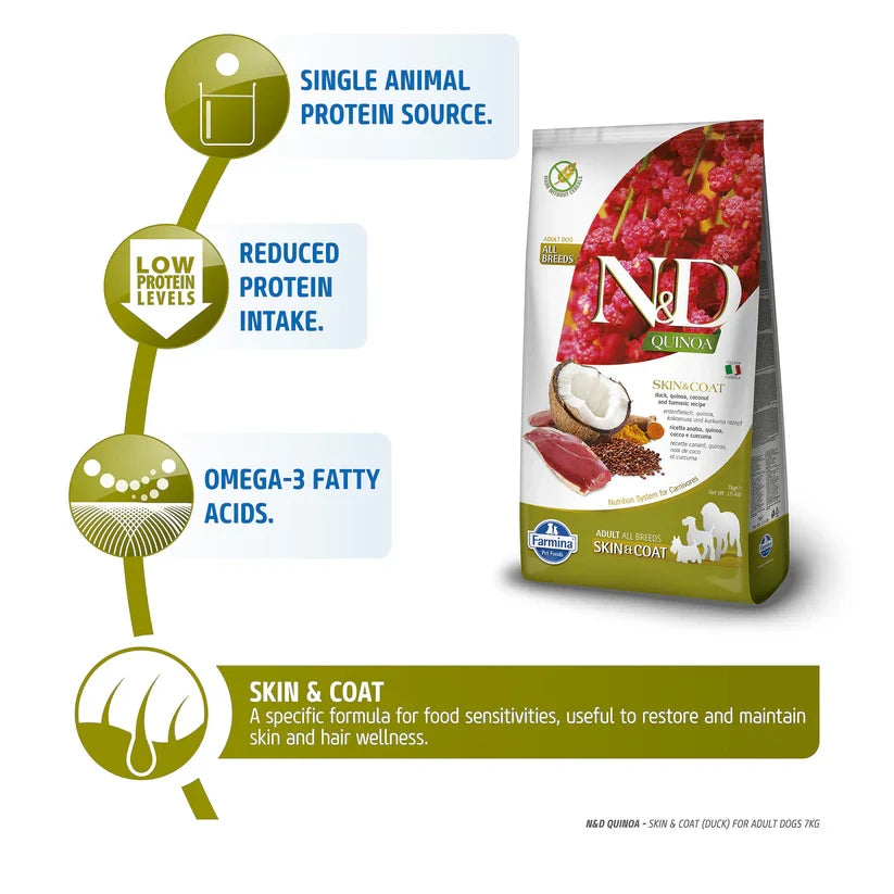 N&D Quinoa Skin & Coat Duck Grain Free Adult Dog Dry Food
