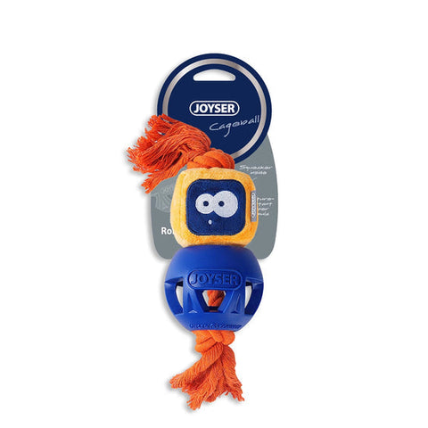 Joyser Cage Ball Rubber Ball With Robot Yellow Dog Toy