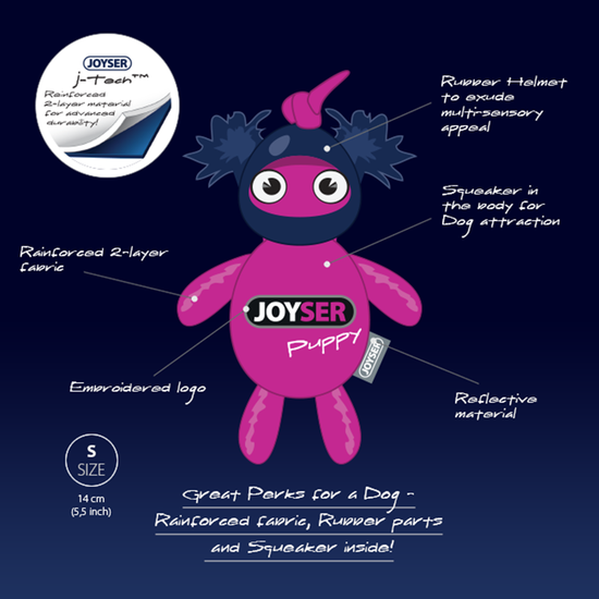 Joyser Puppy Squirrel with Helmet Soft Plush Dog Toy