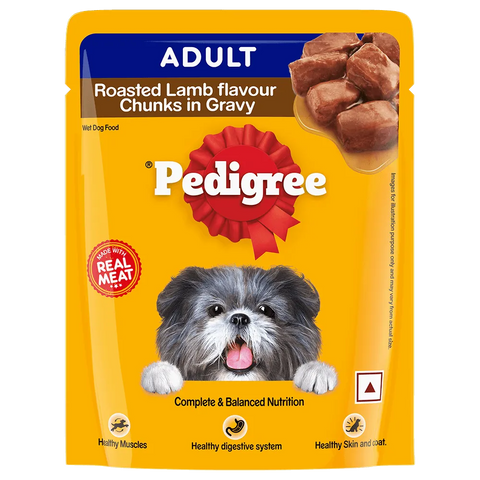 Pedigree Roasted Lamb Flavor Chunks in gravy Adult Dog Wet Food