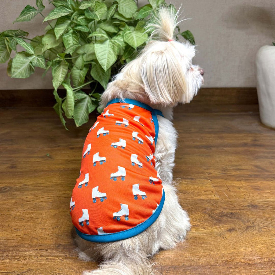 Pets Way Roller Skate Printed Vest for Dogs