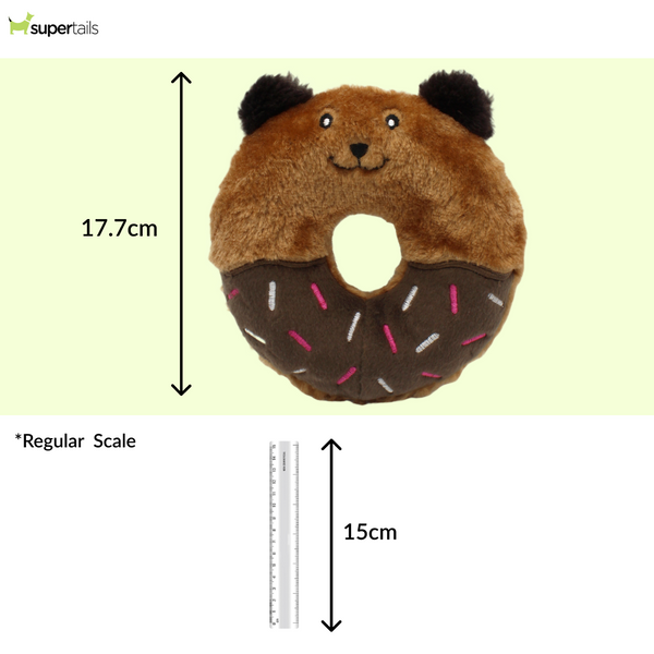 Zippy Paws Buddies Bear Donutz Plush Toy for Dogs