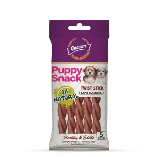 Gnawlers Wang Wang Twisted Stick Lamb Flavour Treat for Dogs