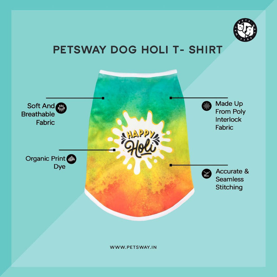 Pets Way Holi Vest  White T-Shirt for Dogs