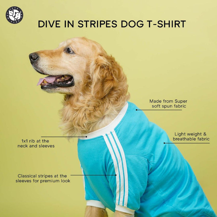 Pets Way Dive In Stripes Yellow T-Shirt for Dogs