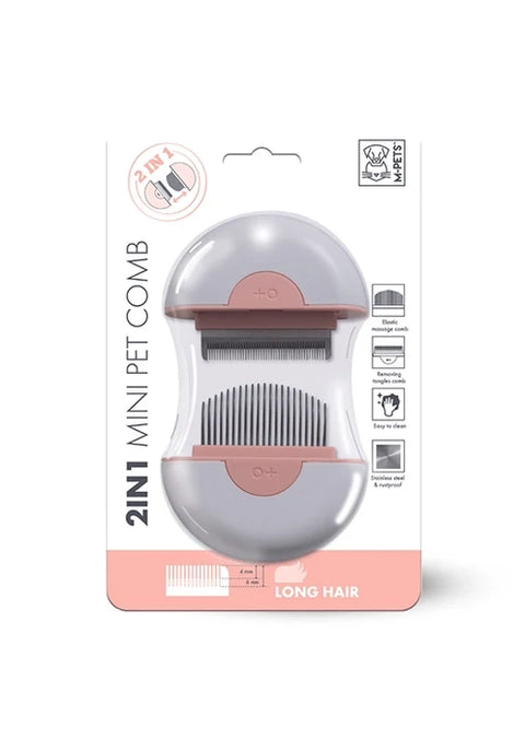 M-Pets 2-in-1 Mini Pet Comb for Hair