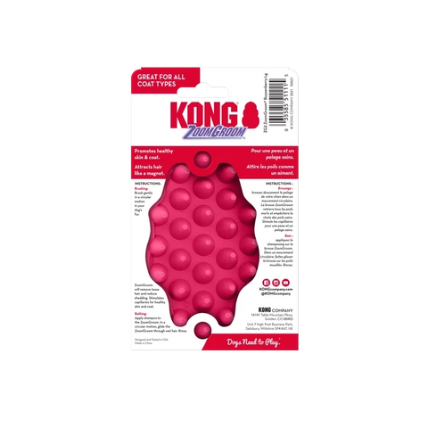 Kong Zoom Groom Raspberry Brush for Dogs