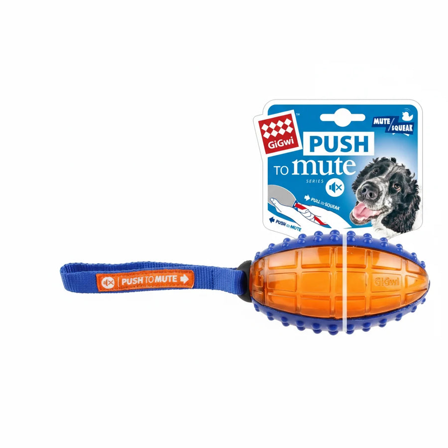 GiGwi Rugby Push To Mute Solid Ball Toy for Dogs