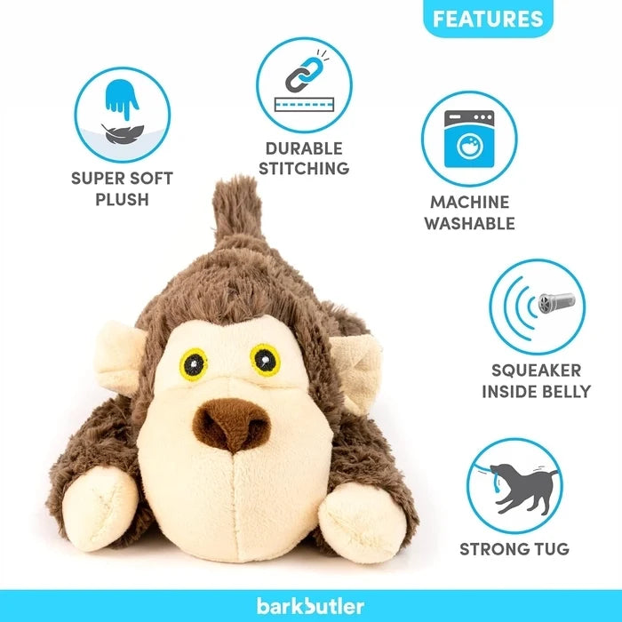 BarkButler Boh The Bear Brown Plush Dog Toy