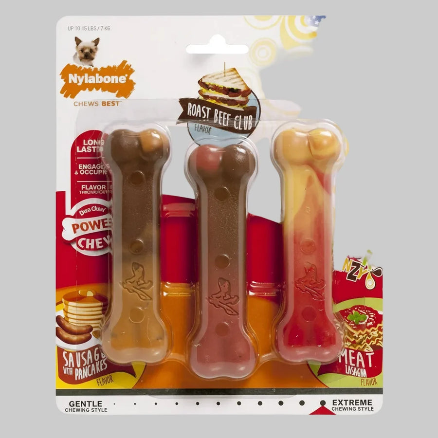 Nylabone Power Chew Flavor Frenzy Bone Triple Pack