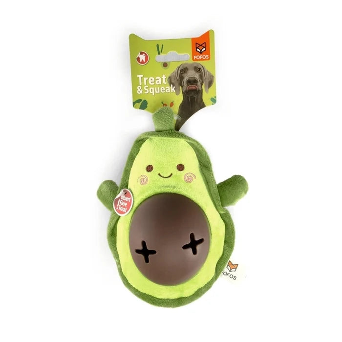 Fofos Treat Dispensing Squeaky Plush Dog Toy