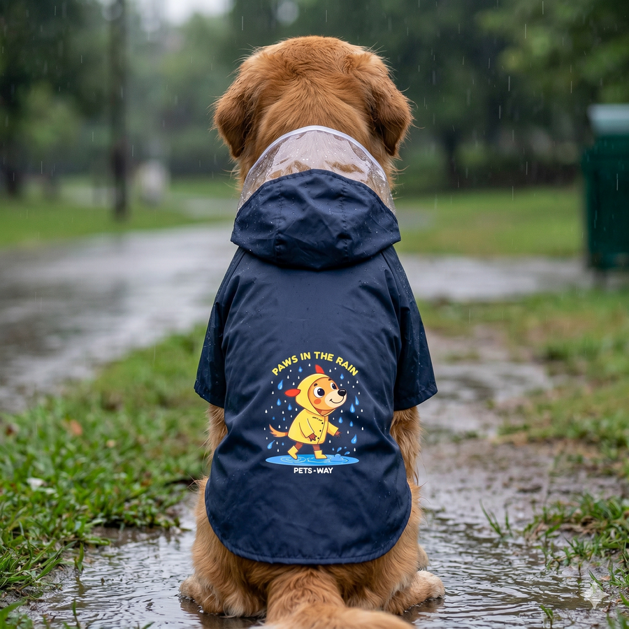 Pets Way Navy Mistiq Raincoat for Dogs