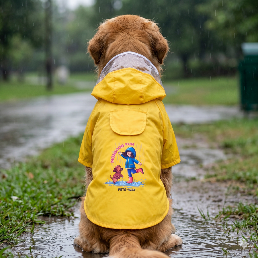 Pets Way Mustard Mistiq Raincoat for Dogs