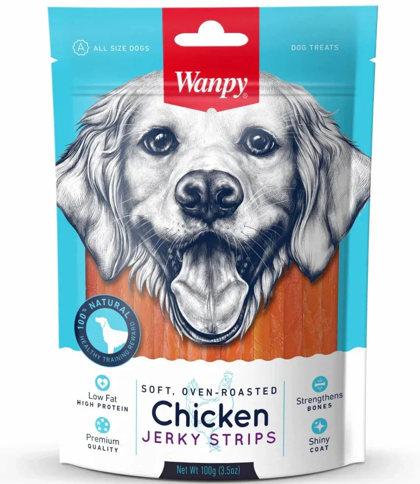 Wanpy Roasted Soft Jerky Strips Dog Treats