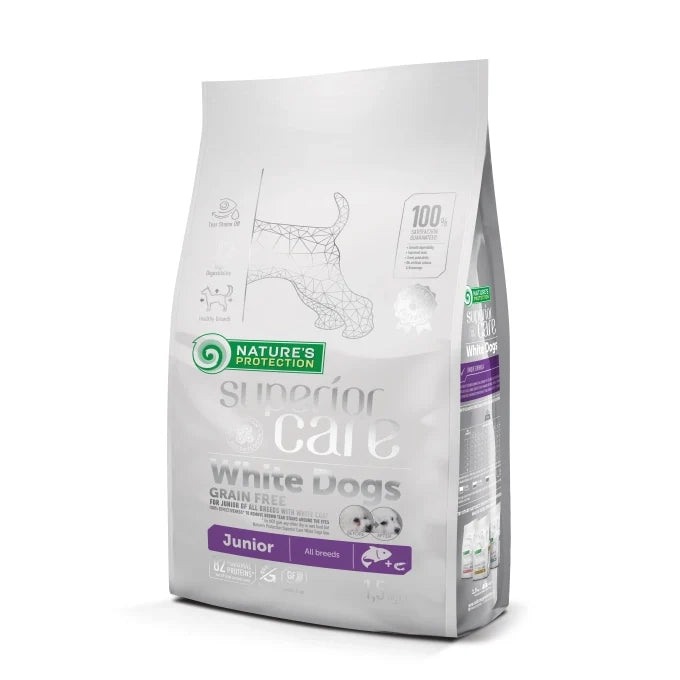 Nature's Protection Superior Care White Dogs Grain Free Salmon Junior All Breeds Dog Dry Food