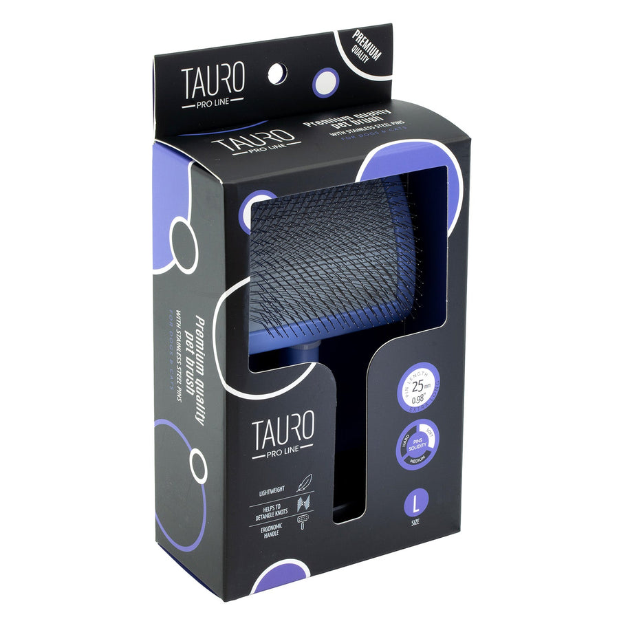 Tauro Pro Line Plastic Brush with Thin Soft Stainless Steel Pins Purple