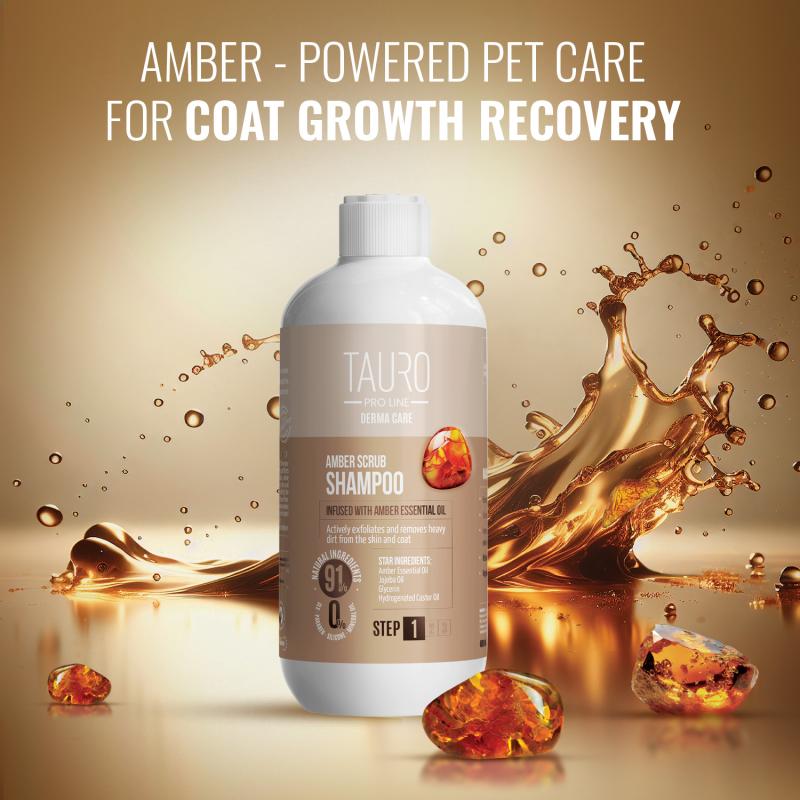 Tauro Pro Line Derma Care Amber Scrub Exfoliating Shampoo for Dogs